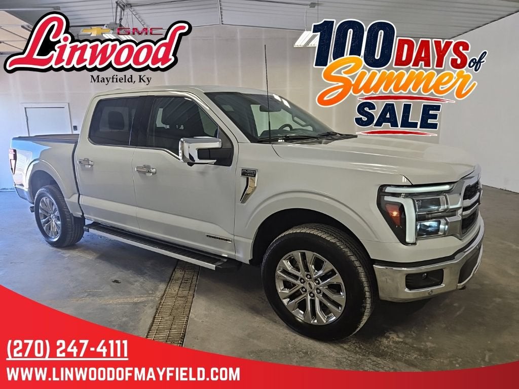 2025 Ford F-150 LARIAT in Gray — front three-quarter view