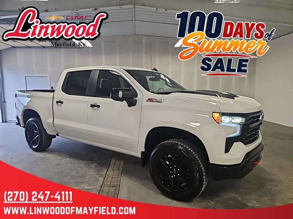 2026 Chevrolet Silverado 1500 LT Trail Boss in Summit White — front three-quarter view