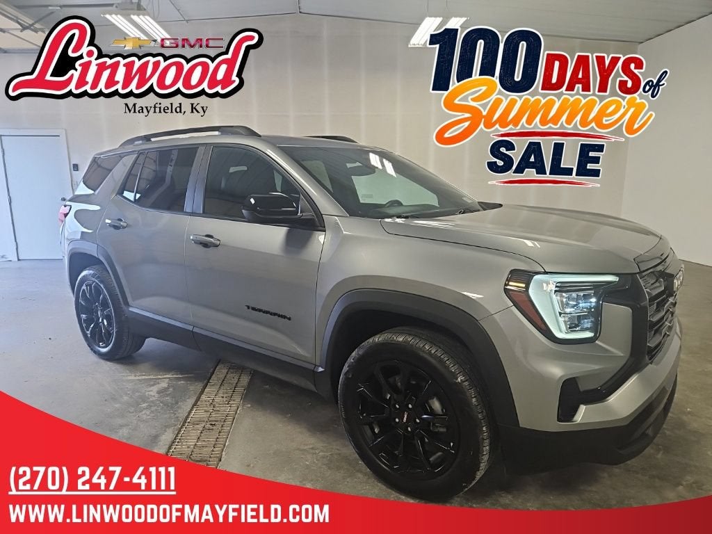 2026 GMC Terrain Elevation in Sterling Metallic — front three-quarter view